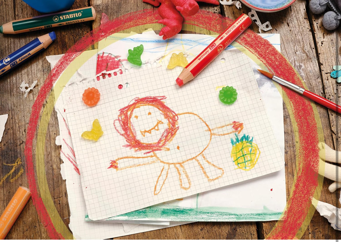 🖍 Boite crayon WOODY x6 + taille crayon